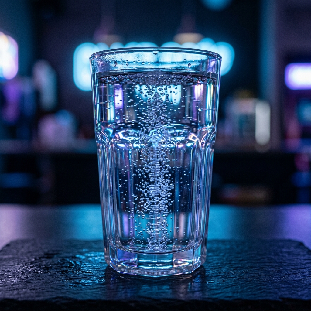 Glass of clean filtered water